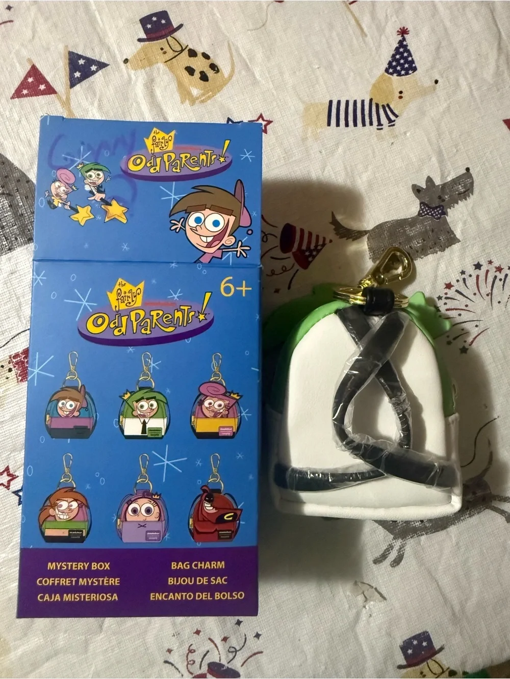 Loungefly The Fairly OddParents Cosmo Green & White Bag Charm Keychain